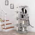 Miniatyrbild 4 av 6: Cat Tree, 154 cm, Grey Cat Tree Scratching Post Activity Centre