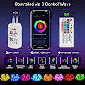 Miniatyrbild 3 av 3: 15M WiFi LED-remsa, smartphone-app-styrd musiksynkronisering RGB LED-remsa,