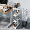 Miniatyrbild 4 av 4: 4-vånings förvaringsvagn Skjutbar tunn rullande funktionell vagn Mobil förvaring