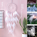 Miniatyrbild 6 av 7: Dream catcher white large with feathers and pearls Cult object