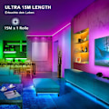 Miniatyrbild 4 av 4: LED-ljusremsor 15 m musik synkronisering färgförändring RGB LED-remsa 44 knappar fjärrkontroll,