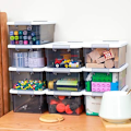 Miniatyrbild 3 av 7: 1,25 l små förvaringslådor med lock, plast, stapelbara, transparen