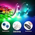 Miniatyrbild 9 av 9: LED Light Strip 20m, Music Sync LED Lights, RGB Smart LED Light Strips with Remote and App Control,
