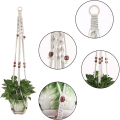 Miniatyrbild 5 av 6: Naturligt macrame-rep 3 mm bomullsrep med träringar, pärlor och pinnar,