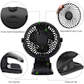 Miniatyrbild 4 av 7: Mini Clip on Fan, USB Clip on Desk Fan with 360° Rotation Portable Stroller