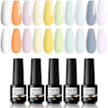 Miniatyrbild 1 av 4: 10 Färger Gellack Set, Macaron Färger Lila Vit Rosa Orange Blå Grön Gul Färg Shellac Gel 5ml