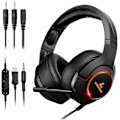Miniatyrbild 1 av 4: Spelheadset med mikrofon, LED-belysning, 3,5 mm ingång - för PC, PS4, Xbox One, Nintendo Switch
