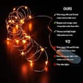 2-pack orange LED ljusslinga batteridrivna 3 m 30 LED koppartråd eldfluga små stjärnljusslingor