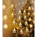 Miniatyrbild 4 av 8: Snöflinga ljuskedjor, 6 m, 40 LED-batteridrivna ljuskedjor, snöflinga ljuskedjor