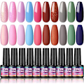 Miniatyrbild 1 av 5: Gel nagellack set 10 st semi-permanenta emaljer suga av 7ml