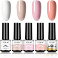 Miniatyrbild 1 av 7: UV-nagellack 4 färger nude shellac nagellack set