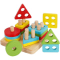 Miniatyrbild 4 av 6: Pedagogiska toddler leksaker Geometriska former Block Board Stapel Sortera Plug Toys