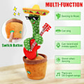 Miniatyrbild 6 av 6: Sunshine smile cactus plush animal, talking cactus, cuddly cactus, dancing cactus plush animal,