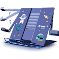 Miniatyrbild 1 av 7: Carimee Reading Book Stand, Lightweight Cookbook Stand, Textbook Recipe Holder with Astronaut Pattern,