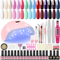 Miniatyrbild 1 av 3: Gel Nail Polish Kit with Light UV 36W Nail Dryer, Nail Art Tools