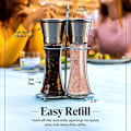 Miniatyrbild 2 av 4: Salt & Peppar Mill Set - Rostfritt stål påfyllningsbara salt & peppar skepp
