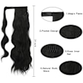 Miniatyrbild 3 av 4: Lång vågig hästsvansförlängning Clip Ponytail Extension Ponytail Extension 70cm Svart