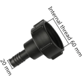Pikkukuva 2 / 5: IBC-säiliön letkuliitäntä 60 mm karkea kierre, sopii puutarhaletkulle 20 mm