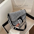 Miniatyrbillede 2 af 6: Dametaske Trend højkvalitets tyk kæde Bright Diamond Luksus Designer Crossbody-tasker Mode sadeltaske Type 7 Type 7 L21cm W14cm H6cm