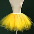 Miniatyrbilde 2 av 3: Kvinners Mesh Tulle Skjørt Prinsesse Elastisk Skjørt Voksen Kort Tutu Danseskjørt Gult XXL