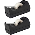 Miniatyrbilde 1 av 4: Skrivebords teipdispenser - sklisikker base - vektet teiprullesdispenser - perfekt for kontor, hjem, skole (teip er ikke inkludert) - (2-pakning)