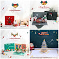 Miniatyrbillede 8 af 10: 3D Julekort Hilsen Pop-Up Kort 3 3