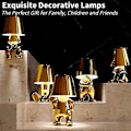 Miniatyrbilde 4 av 5: Nattbordslampe med berøring, Thinker-lampe i gull, skrivebordslampe, trådløs, oppladbar, bærbar, dekorativ gold