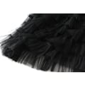 Miniatyrbillede 5 af 7: Dame Tyl Maxi-nederdel A-linje Rynket Mesh Høj Talje Underdel Sort Black XL