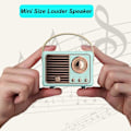 Miniatyrbillede 2 af 5: Retro Bluetooth-højttaler, vintage-indretning, mini trådløs Bluetooth-højttaler, sød gammeldags stil til køkkenbord, soveværelse, kontortilbehør (blå) color