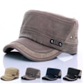 Miniatyrbild 1 av 2: Mode Sömnad Flat Cap - Justerbar Militärkeps - Unisex - Beige