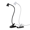 Miniatyrbilde 3 av 3: LED leselys/klemmelys, svart tre-farge trinnløs dimming modell [metall øyevern skrivebordslampe]
