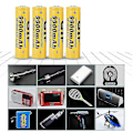 Miniatyrbillede 3 af 3: 4 stk. lommelygte batteri gave 9900mah 18650 genopladeligt batteri gul