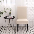 Miniatyrbilde 5 av 5: Spisestuestoltrekk Sett med 4 eller 6, Stretch Avtakbart Vaskbart Spisestolbeskyttelse Dekorasjon Slipcover Setetrekk for Hotell Beige beige 4pcs