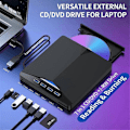 Miniatyrbild 3 av 5: USB 3.0 Typ-C Extern DVD RW CD-brännare Läser Spelare Extern Optisk Enhet för PC Laptop D