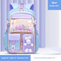 Miniatyrbild 1 av 5: (c) Grundskola Skolväska Flickor Skolväska Lättviktig Barnryggsäck Kawaii Vattentät Skolväska Blue large