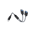 Miniatyrbilde 2 av 3: Typ-C til dobbel USB 2.0-adapter Sort