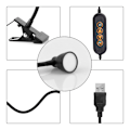 Miniatyrbilde 2 av 3: LED leselys/klemmelys, svart tre-farge trinnløs dimming modell [metall øyevern skrivebordslampe]