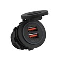 Pikkukuva 4 / 5: Kaksois QC3.0 Pikalataus Kaksois USB Laturi Pistorasia Virta 12/24V Auto Moottoripyörä Vene