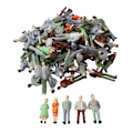 Miniatyrbillede 1 af 3: 100 Assorterede Skalafigurer 1:50 Malede Farverige Personer Passagerer til Togvogn (YD)