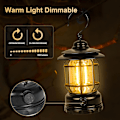 Pikkukuva 2 / 5: LED-leirintälamppu USB-ladattava vintage himmennettävä lämmin valkoinen