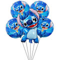 Pikkukuva 1 / 4: 5 kpl Lilo ja Stitch -ilmapalloa, Lilo ja Stitch -juhlakoristeet