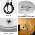 Miniatyrbilde 5 av 8: Varme hvite LED Bonsai trelamper, 108 justerbare grener, innendørs USB-lampe med fjernkontroll Varmt hvitt Varm vit Parent