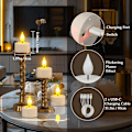 Miniatyrbilde 5 av 5: 12 stk Ladbare LED-Lys uten Flamme med Fjernkontroll og Timer for Hjeminnredning