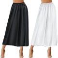 Miniatyrbillede 2 af 4: 2 stk. Halv Slip Spids Lang Underkjole Dame Satin Halv Slip Halv Slips Til Under Kjoler Slip (FMY)