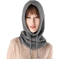 Pikkukuva 2 / 3: Dam Balaclava Huva Mössa Vinter Kasmirstickade Mössor Skidmask Skidmössa Utomhus (Mörkgrå) Dark Grey