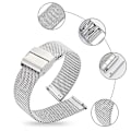 Miniatyrbillede 3 af 5: 121314151617182022mm Milanese Loop Hurtigudløser Armbånd i Rustfrit Stål til Mænd Kvinder Mesh Metal Udskiftningsarmbånd Urrem Sort Black 13mm