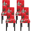 Miniatyrbild 1 av 5: 4-pack Julstolsöverdrag, Stretch, Avtagbar Tvättbar Matrumsstol Christmas Tree Christmas Tree 4
