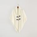 Miniatyrbild 1 av 5: (Vit) Elegant Varm Damponcho Sjal Öppen Framsida med Fransar