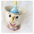 Miniatyrbillede 5 af 5: (c) Tekande Krus med Skønheden og Udyret motiv, Mrs. Potts og Chip, Et Sæt -CDSX