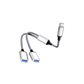 Miniatyrbilde 2 av 3: Typ-C til dobbel USB 2.0-adapter Sølv